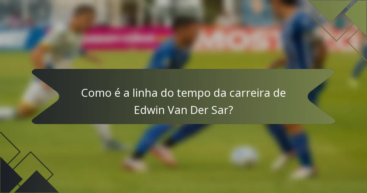 Como é a linha do tempo da carreira de Edwin Van Der Sar?